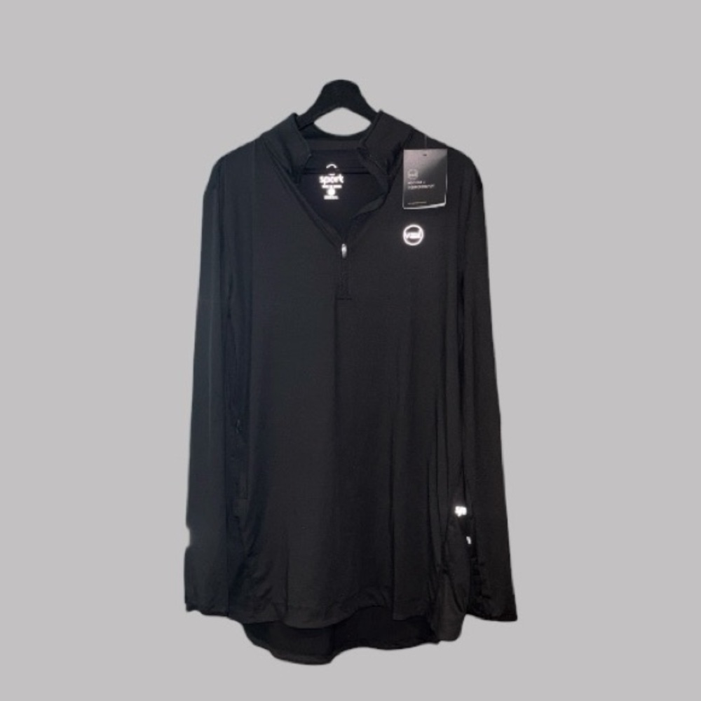 Veil Garments Spark Half-Zip long-sleeved black athletic top Large NWT